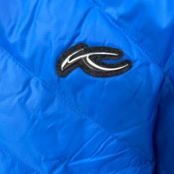 New KJUS Bright Blue Orange Blackcomb Down Jacket - Picture 2 of 6